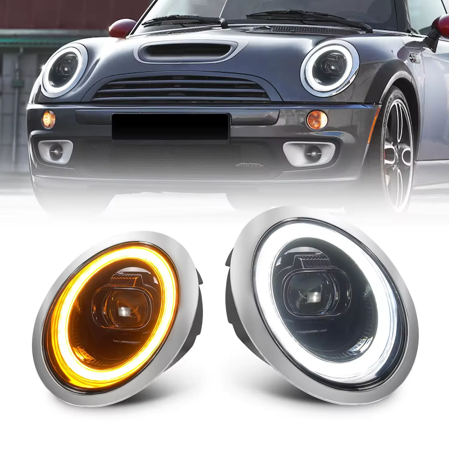 Car LED Headlights For BMW Mini Cooper R50 R52 R53 2001-2007 Modified Headlight Assembly Front Headlamp Auto Accessories