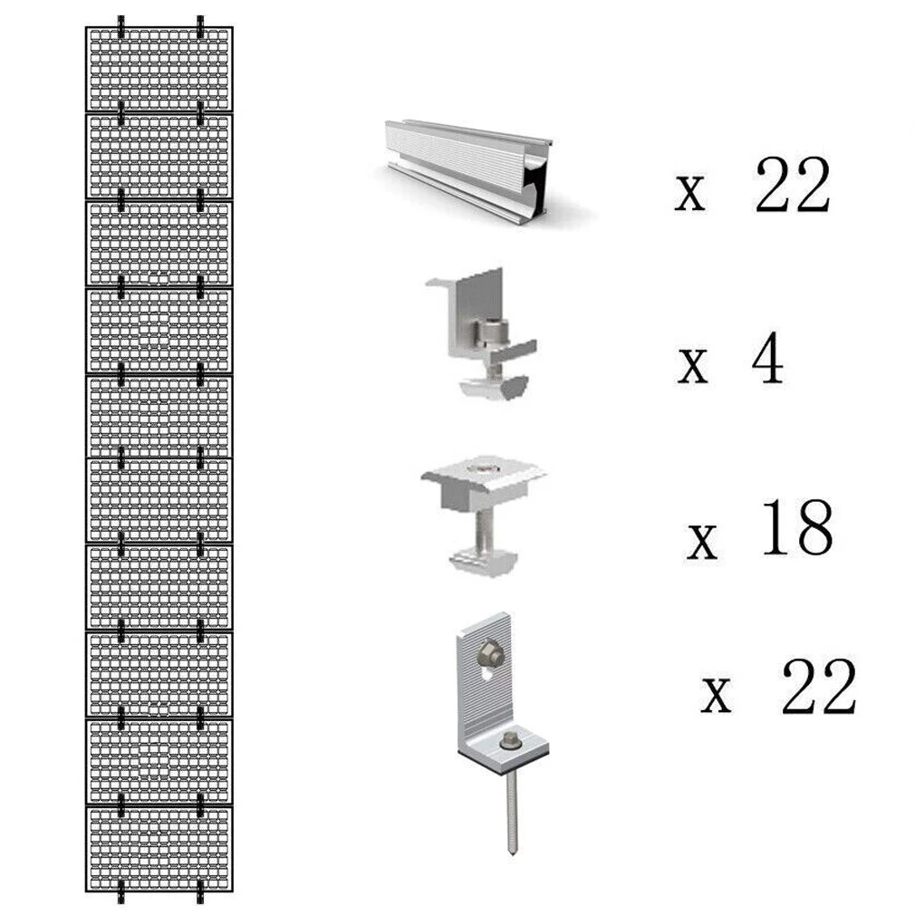 Solar Rail Alu Mounting Rail Solar Panel PV Profile Solar Profile Solar System Accessories Set Bracket Rail Brand New