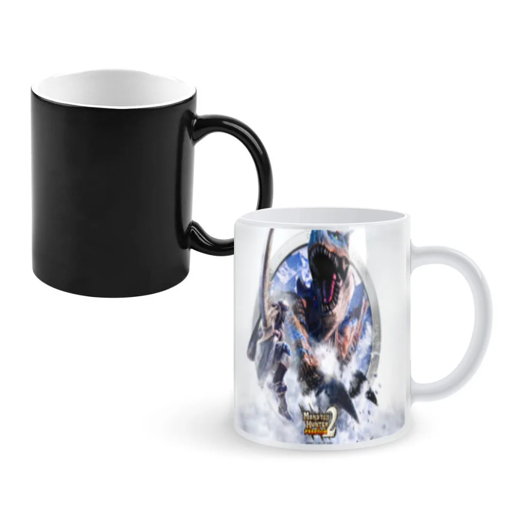 Japanese Game Animated Monster Hunter Art Creativity Change Color Chang mug Ceramic mug Hot Coffee Cup Breakfast Cup mug Gift