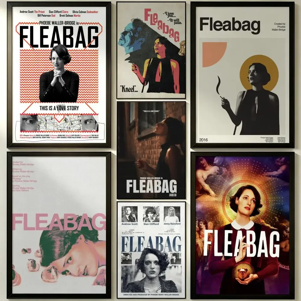 Fleabag Vintage Comedy TV Series Self-Adhesive Poster Peel and Stick Waterproof Removable HD Print for Home Room Wall Decor