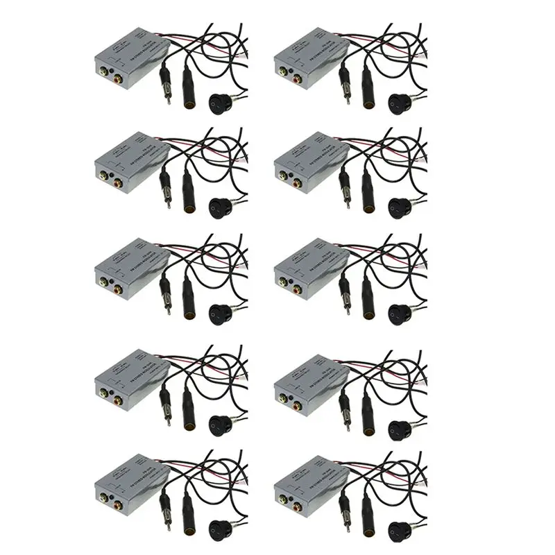 AASS-10X Universal Fm Modulator Stereo Mp3 Auto Antenne Kabel Car Radio Cinch Aux Adapter