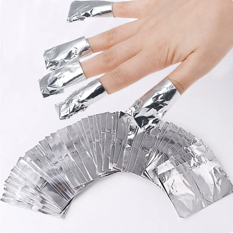 Removedor de esmalte de uñas acrílico, herramientas de manicura artística, armadura de papel de aluminio de algodón, removedor de envolturas, 50/100