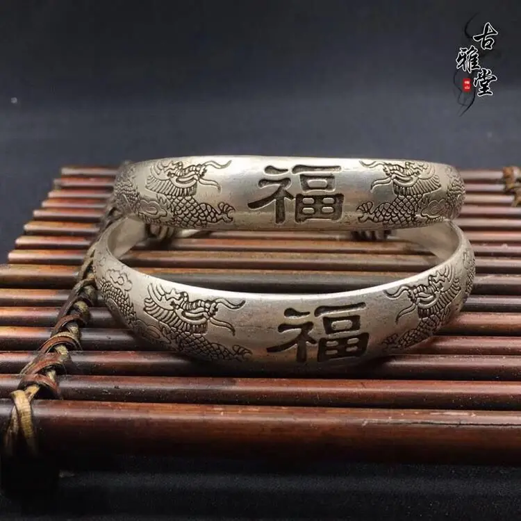 925 Silver Antique Miscellaneous, Miao Silver Bracelet, Exquisite Low Price, Antique, Copper Bracelet, Antique Silver Bracelet 0