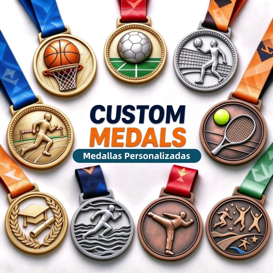 Custom Sports Award Medals High Quality Custom Design  Gold Silver Red Copper Custom 3D Metal Personalized Award Medal