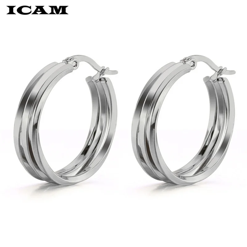 ICAM Brand Metal Elegant Hoop Earring Woman 2019 New Vintage Gold Color Cheap korean Statement Earrings Accessories brincos