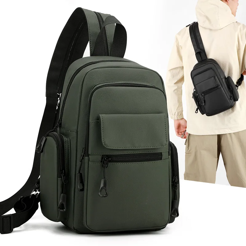 

New Fashionable Men's Chest Bag, Outdoor Casual Travel Backpack, Multi-layered Large-capacity Single-shoulder Crossbody Bag