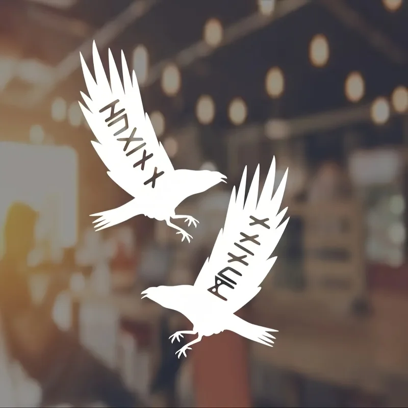 

Huginn & Muninn Viking Ravens Vinyl Car Sticker, Waterproof Self-Adhesive Decal for Glass, Metal & Plastic