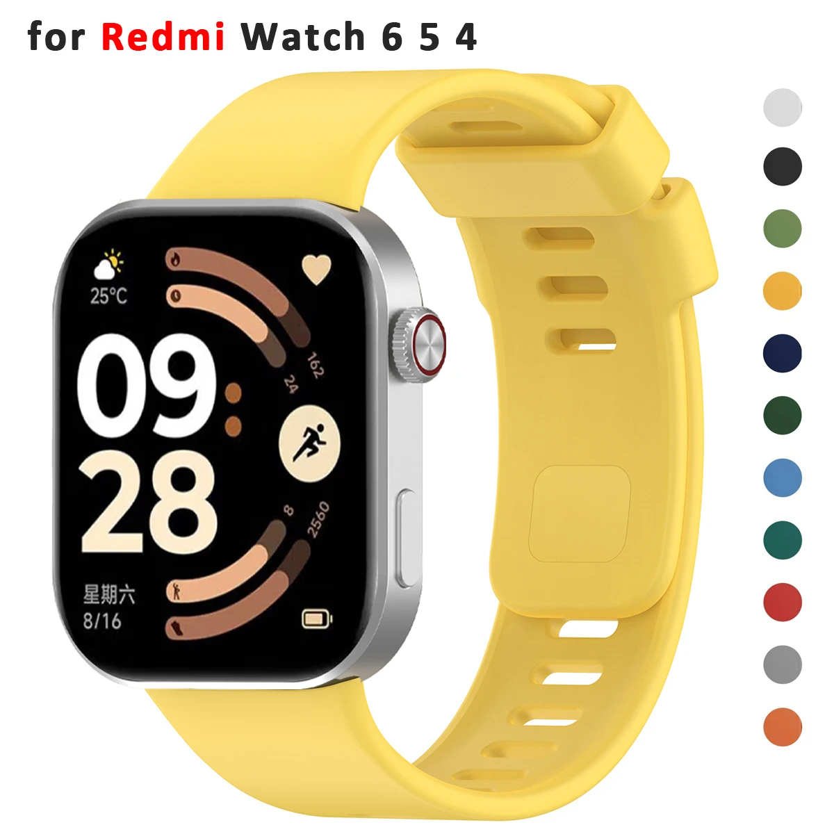 Original Silikonarmband für Redmi Watch 6 5 4 Armband für Xiaomi Mi Band 10 Pro 9 Pro 8 Pro Armband Uhrenarmband Sportzubehör