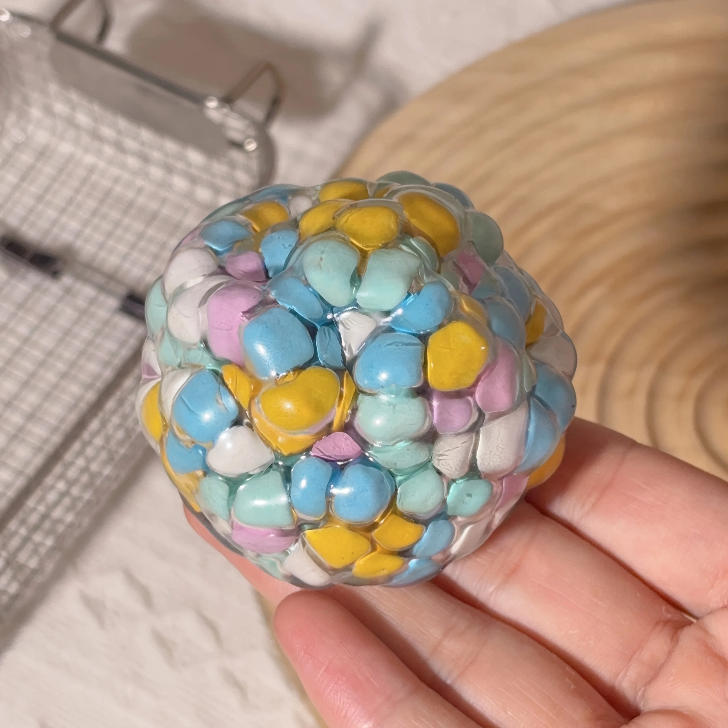 Pelota Sensorial de Xilitol Hecha a Mano para Ejercitar la Mano, Aliviar el Estrés y Mejorar la Concentración, Ideal para la Oficina
