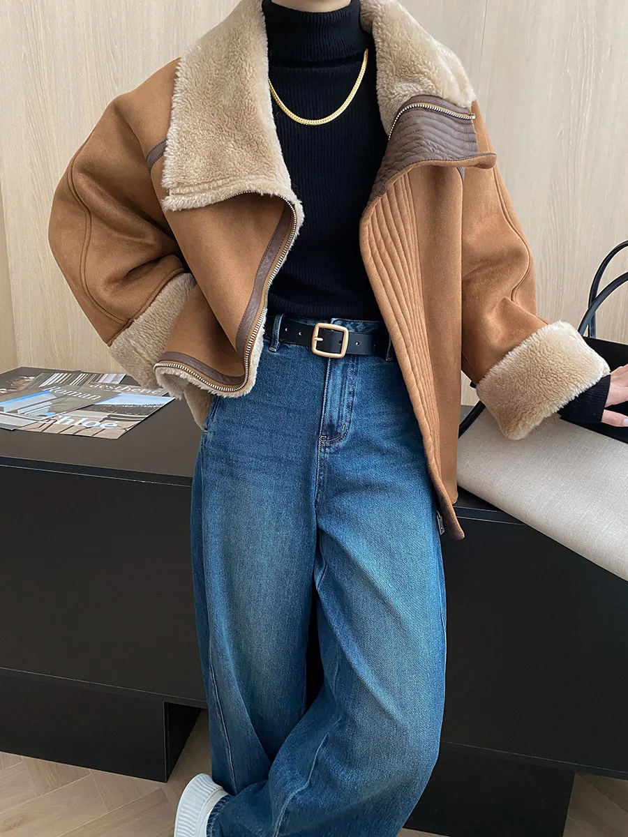 سترة نسائية جديدة من LIMO 2025 مصنوعة من الجلد الصناعي معطف شتوي دافئ وبطانة من الفرو الصناعي ملابس خروج من القطن والبوليستر في الهواء الطلق