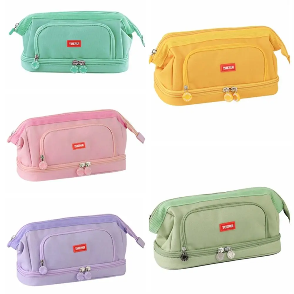 

Boat Type Pencil Case Multi-functional Large Capacity Opening Pencil Bag Canvas Multilayer Stationery Storage Bag