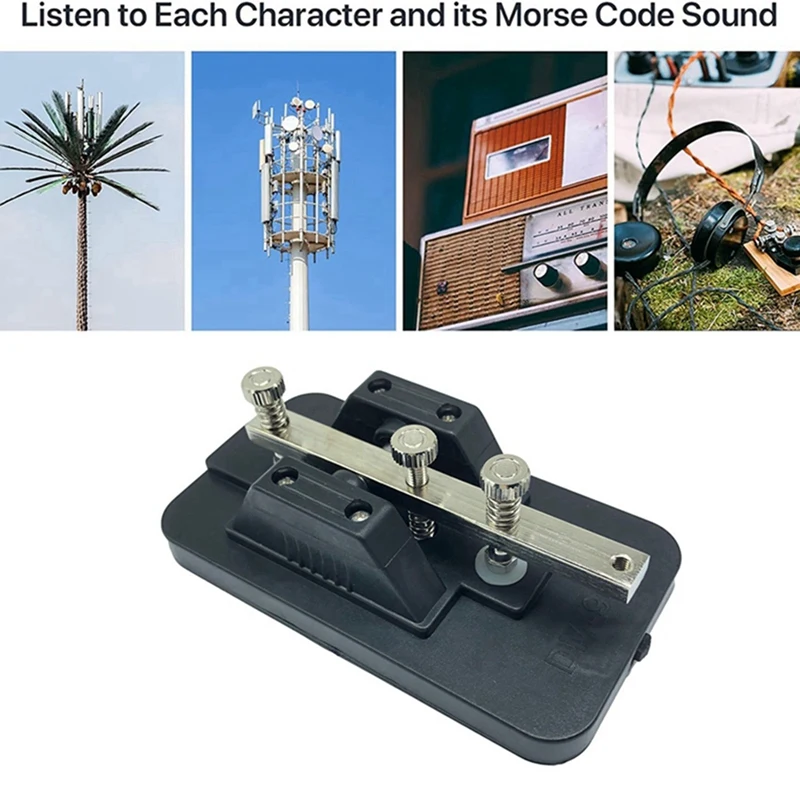 Manual CW Key Teaching Telegraph Exerciser With Buzzer Short Wave Radio Morse Code Key Easy To Install Easy Operation
