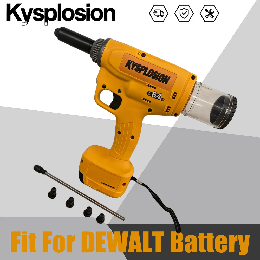 20KN Pull Force Riveting gun Cordless 30mm Long Stroke Electric Brushless Industrial Rivet Gun​ For Dewalt 20v battery