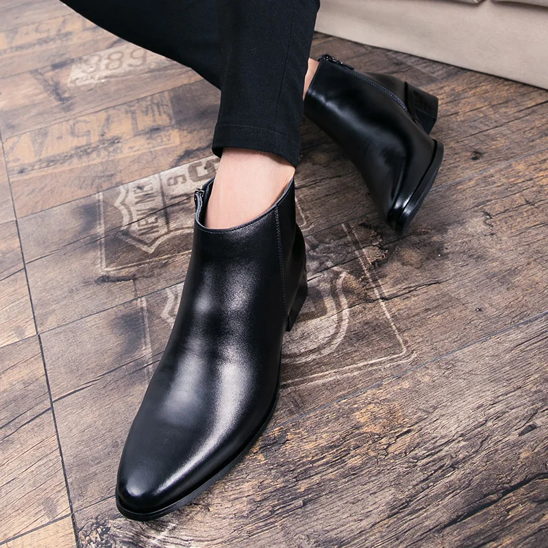 Winter Herren PU-Lederstiefel Klassischer Britischer Stil Casual Business Schuhe Hochwertige Knöchelstiefel für Männer Übergröße 46 Herrenstiefel – Detail 13