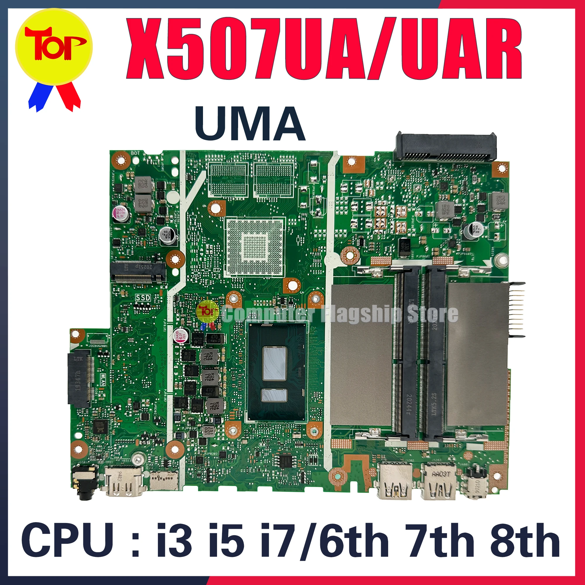 

KEFU X507UA Mainboard For ASUS X507UAR A507UA R507UA F507UA Y5000UA Laptop Motherboard I3 I5 I7 6th/7th/8th Gen UMA DDR4