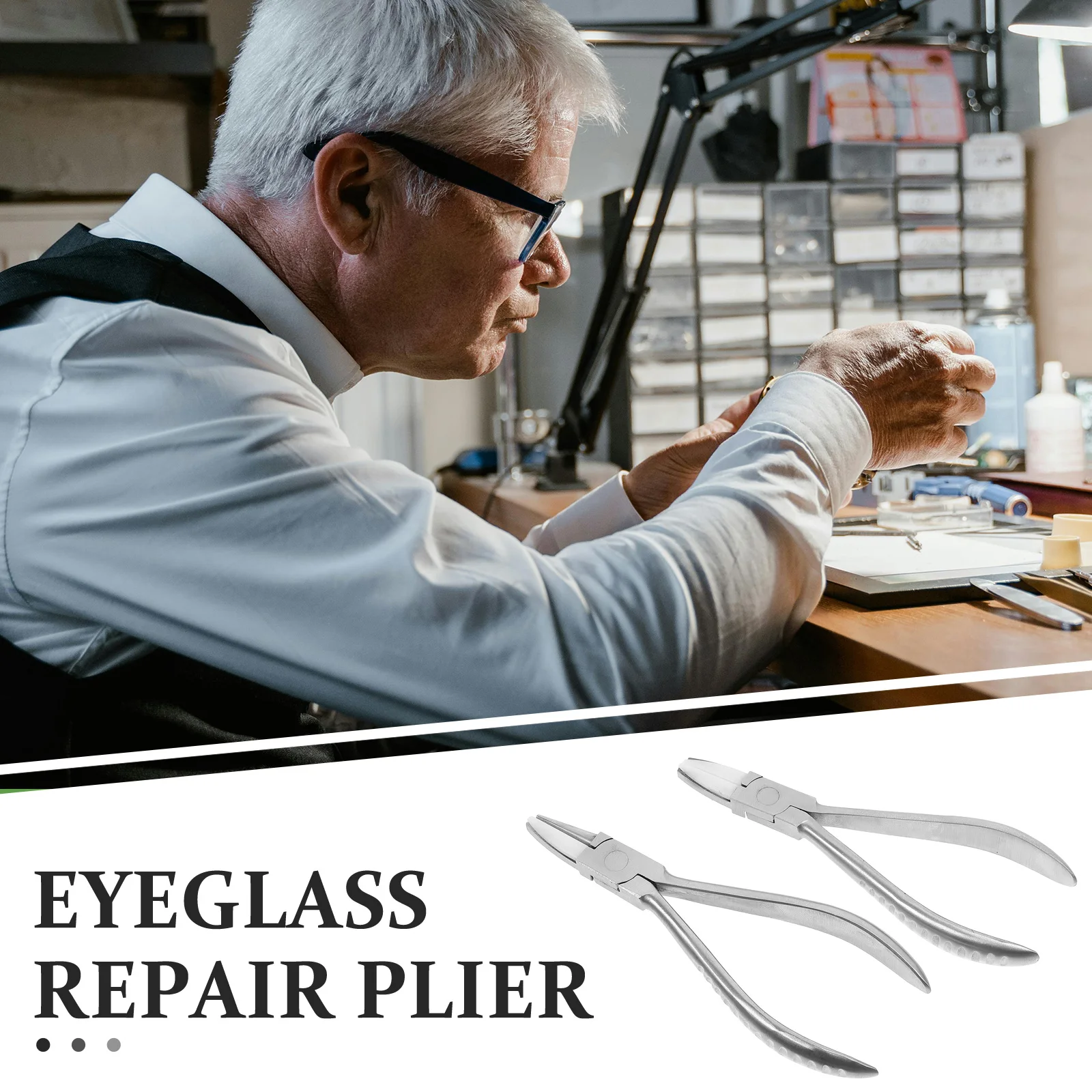 

2pcs Eyeglasses Nose Pad Plier Stainless Steel Repairing Adjustment Tool Mouth Anti-Slip Handle Versatile Eyeglass Pliers