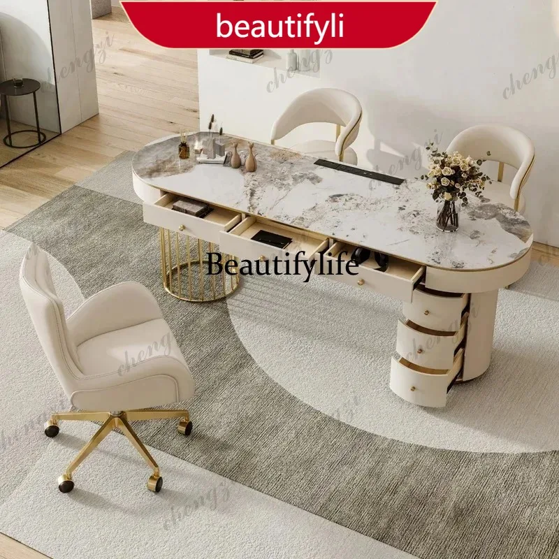 X188 Luxury Organizer Office Table Decoration Upgrade Specialty Study Office Desk Computer Standing Mesa De Escritorio Furniture