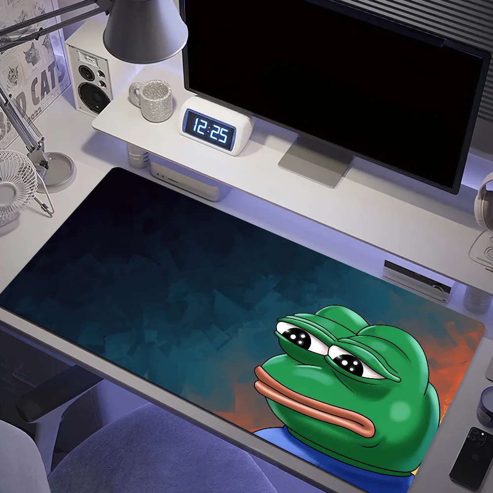 P-Pepe the Frog Mouse Pad حصيرة مكتبية كبيرة غير قابلة للانزلاق ومضادة للفرش لوحة مفاتيح مريحة للمكتب والمطاط والكمبيوتر المنزلي مخصص #2