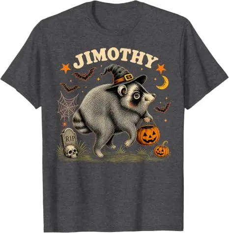 Jimothy Seattle Raccoon Halloween-Shirt, lustiges Tier-Meme-T-Shirt, Y2k Spooky Season, Trick or Treat Nights Wizard Jimothy Tees – Detail 14