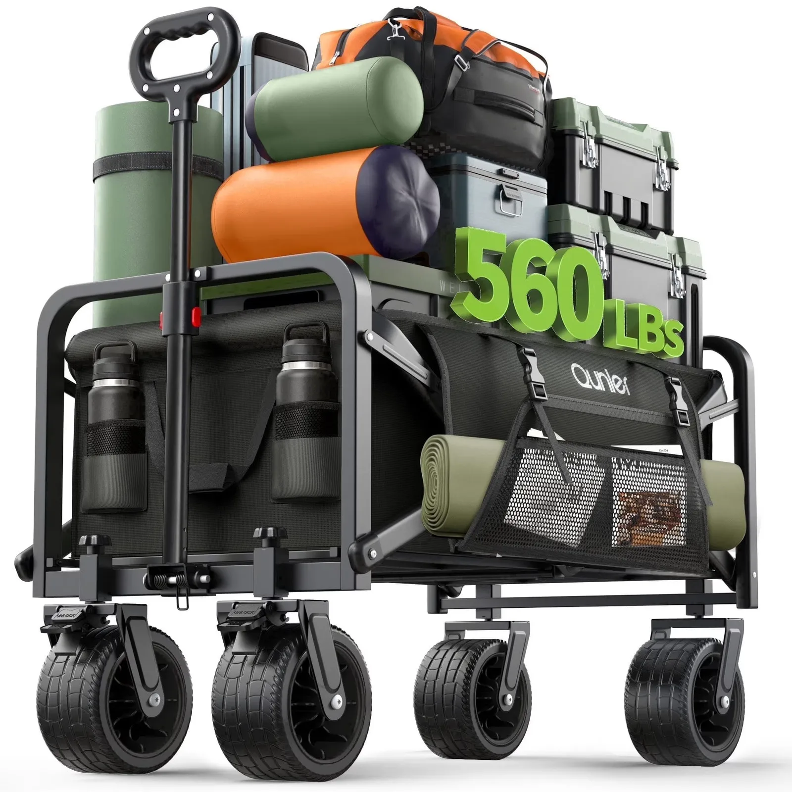 

Складная тележка грузоподъемностью 560 фунтов с увеличенными колесами, сверхпрочная, для тяжелых условий эксплуатации