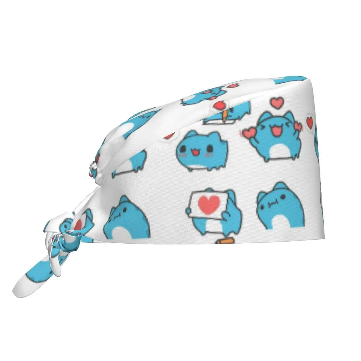 Comic Cat Bugcat Capoo Scrub Hat Doctor Working Surgical Cap Unisex Adjustable Nursing Caps for Dentist