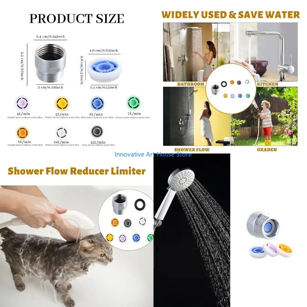 

E1PC Easy to Install Shower Head Joint Shower Flows Restrictor Shower Flows Reducer