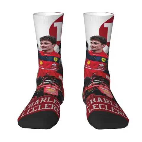 Calzini da uomo di Formula Uno Racing Driver Leclerc Charles Calzini unisex carini per la primavera estate autunno inverno