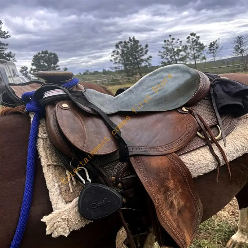 Soft Plush Horse Saddles Pad for Equestrians Training, Contoured Under-Saddles Design with Visible Black Rope for Routine