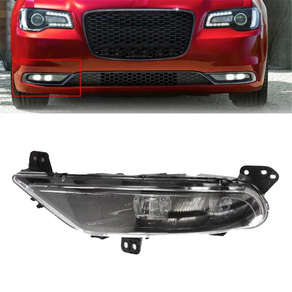 68294009AA Car Front Bumper LED DRL Daytime Running Light Turn Signal Fog Lamp for Chrysler 300C 2015-2020 Left Side