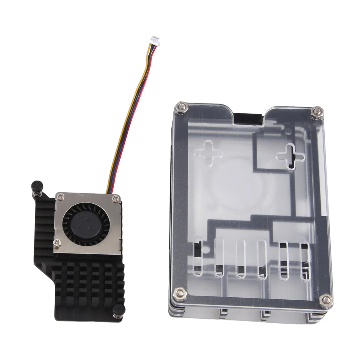 AT87-para Raspberry Pi 5 carcasa acrílica con ventilador de refrigeración oficial Raspberry Pi 5 cierre de 9 capas para Raspberry Pi 5