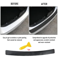 Car Trunk Threshold 3D Carbon Fiber Pattern Sticker Car Door Anti-Kick Protection Sticker Car Rear Bumper Trim Anti-Scratch Film