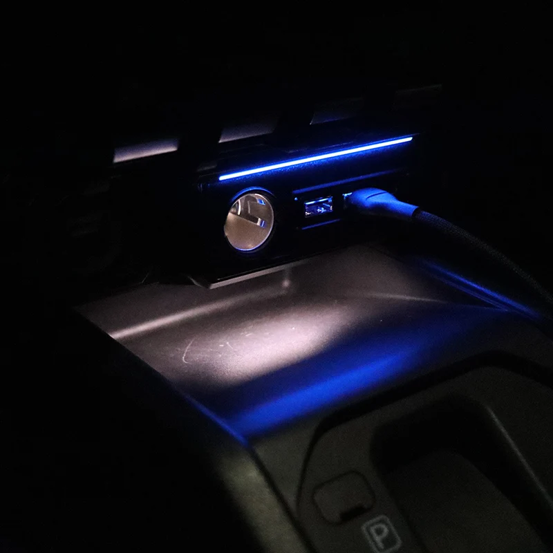 For Suzuki Jimny JB64 Sierra JB74W 2019 2024 Car Central Control Expands USB Type-C Charging Port With Atmosphere Light