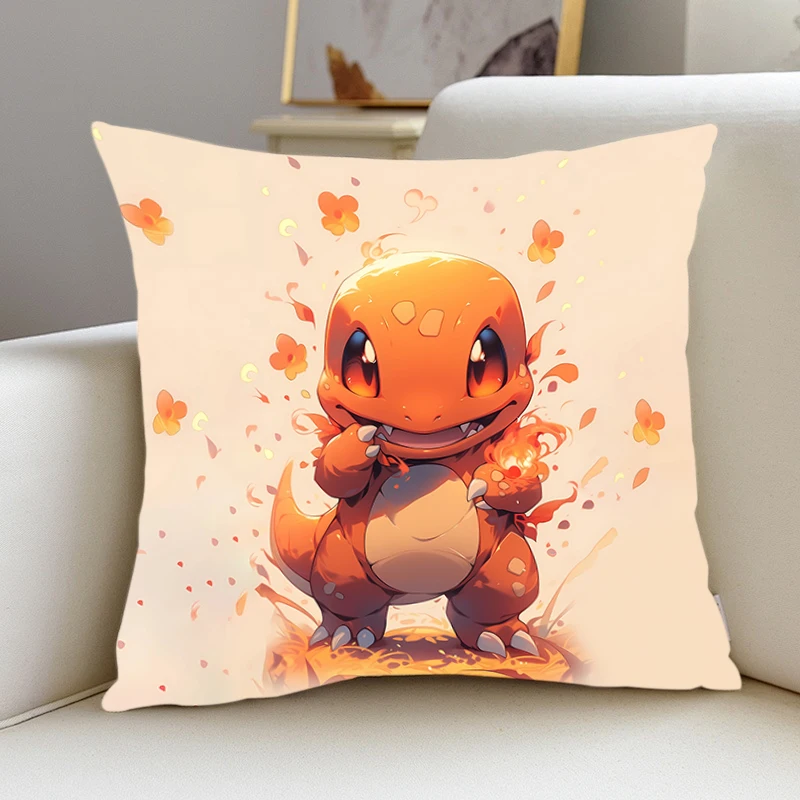 

home decor Pillow Cover C-Charmander iving room bedroomo office car 45x45 Dakimakura Throw Pillows Square Pillowcase Home Decor