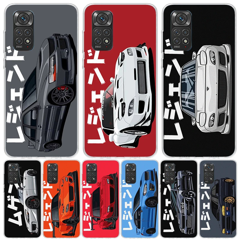 JDM Tokyo Drift Sports Car Case Phone Cover for Xiaomi Redmi Note 13 12S 12 11S 11 11T 11E 10S 10 Pro Plus 9S 9 8T 8 5G Trend Fu