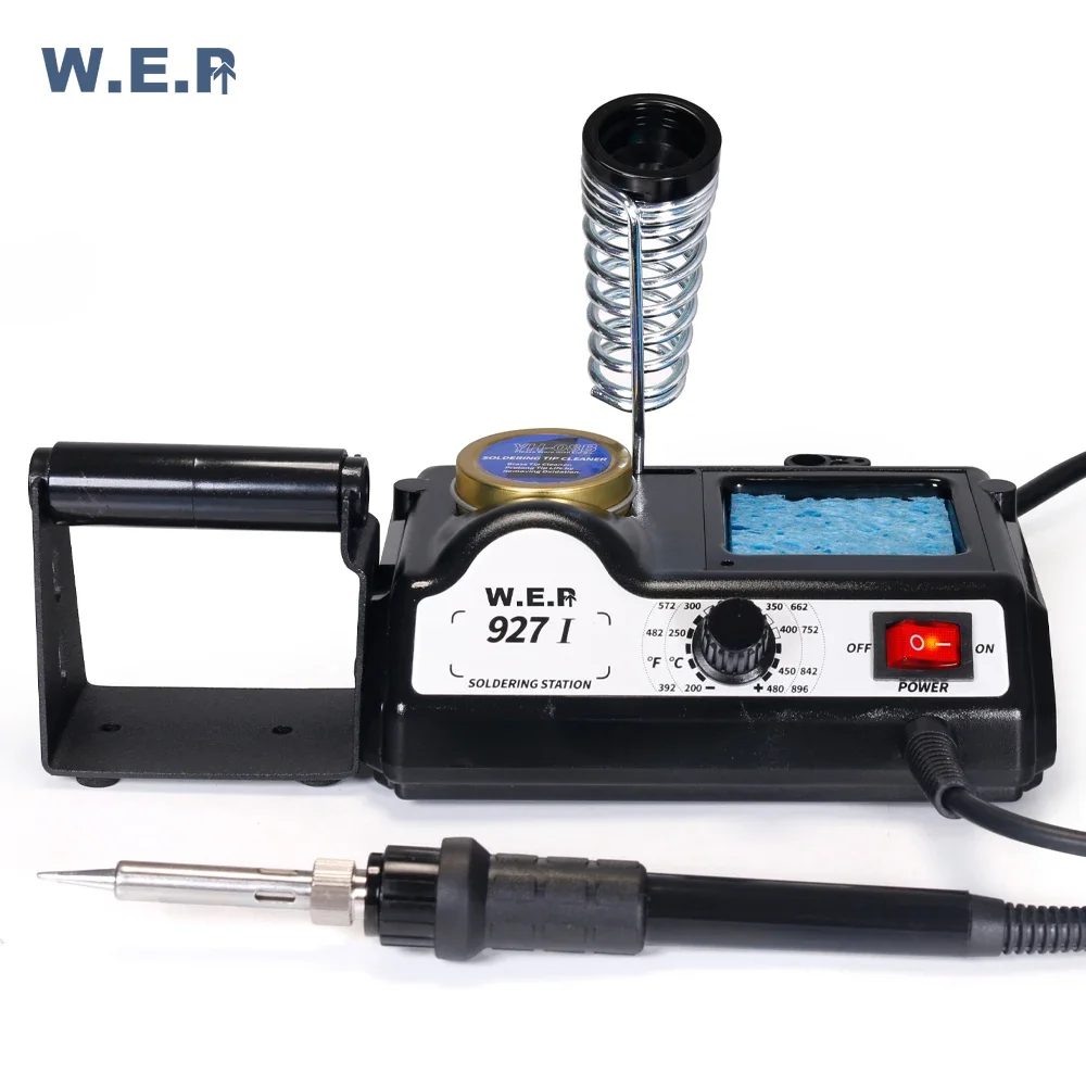 WEP 927-I 60W Adjustable Temperature Soldering Iron Station Solder Roll Holder