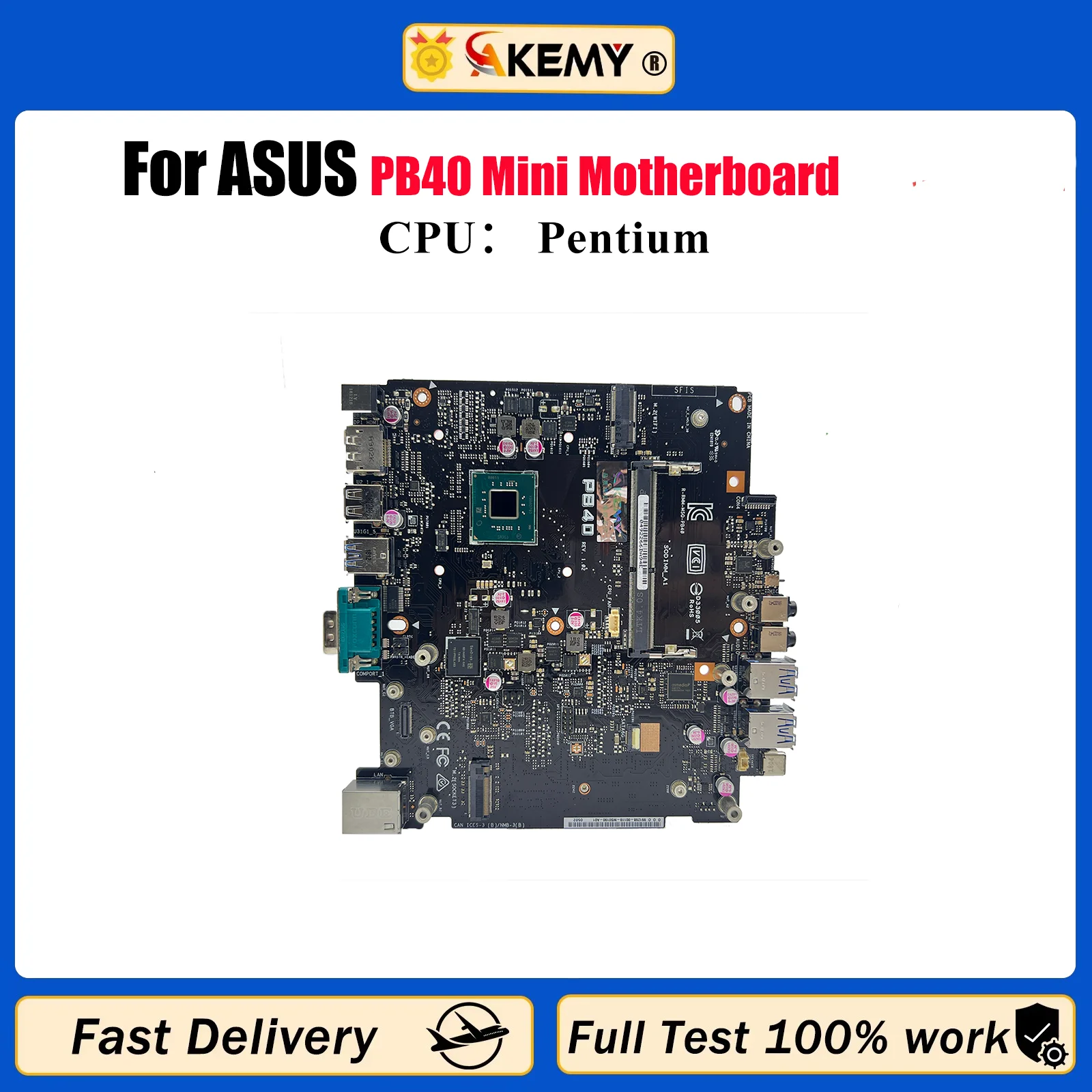 

Материнская плата для ноутбука PB40 для ASUS Mini PC PB40 PB40, материнская плата для ноутбука с процессором Pentium, 100% тестирование, ОК, быстрая доставка, высокое качество