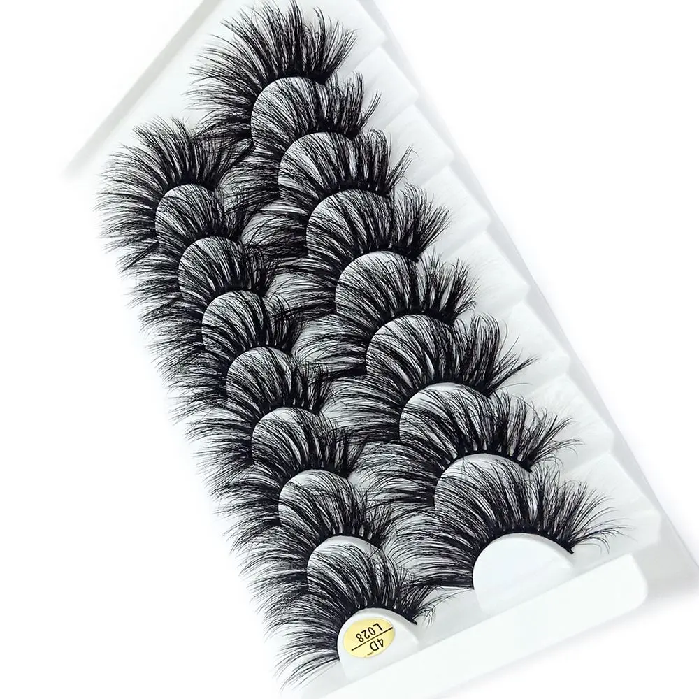Cils artificiels faits à la main pour femme, effet volume complet, épais, effet plumeux multicouche, 25 mm, extension de cils 4D en vison