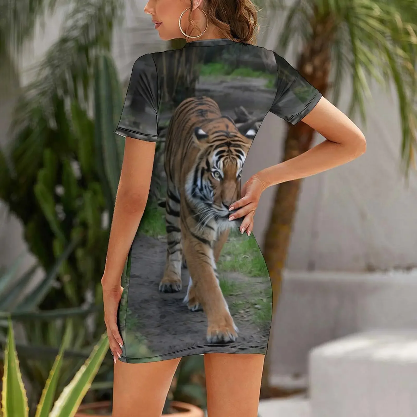 Bengaalse tijger jurk met korte mouwen Kleding vrouwelijke jurk zomer 2025, damesjurk voor meisjes prom 2025