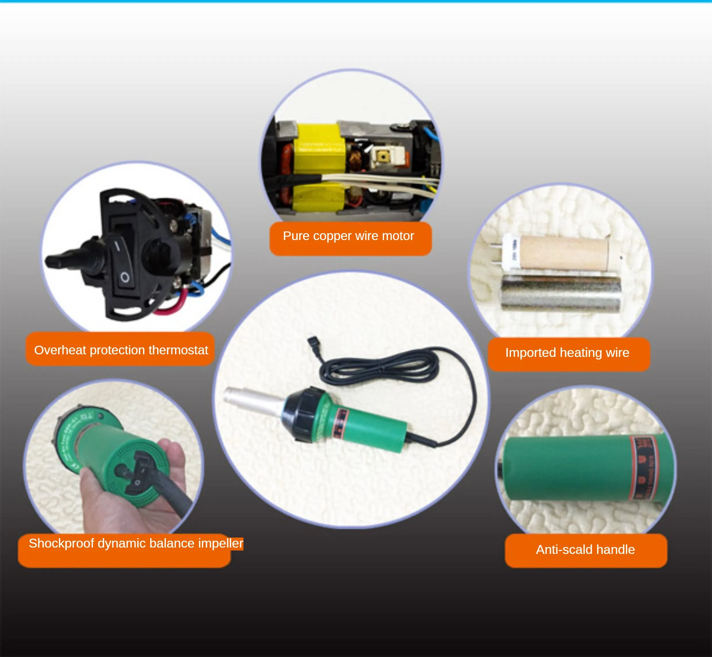 

DSH-D1 Hot Air Plastic Welding Torch DSH-D1 Thermostat Pvc Plastic Floor Pp Board Waterproof Coil Welding Tool 1600w
