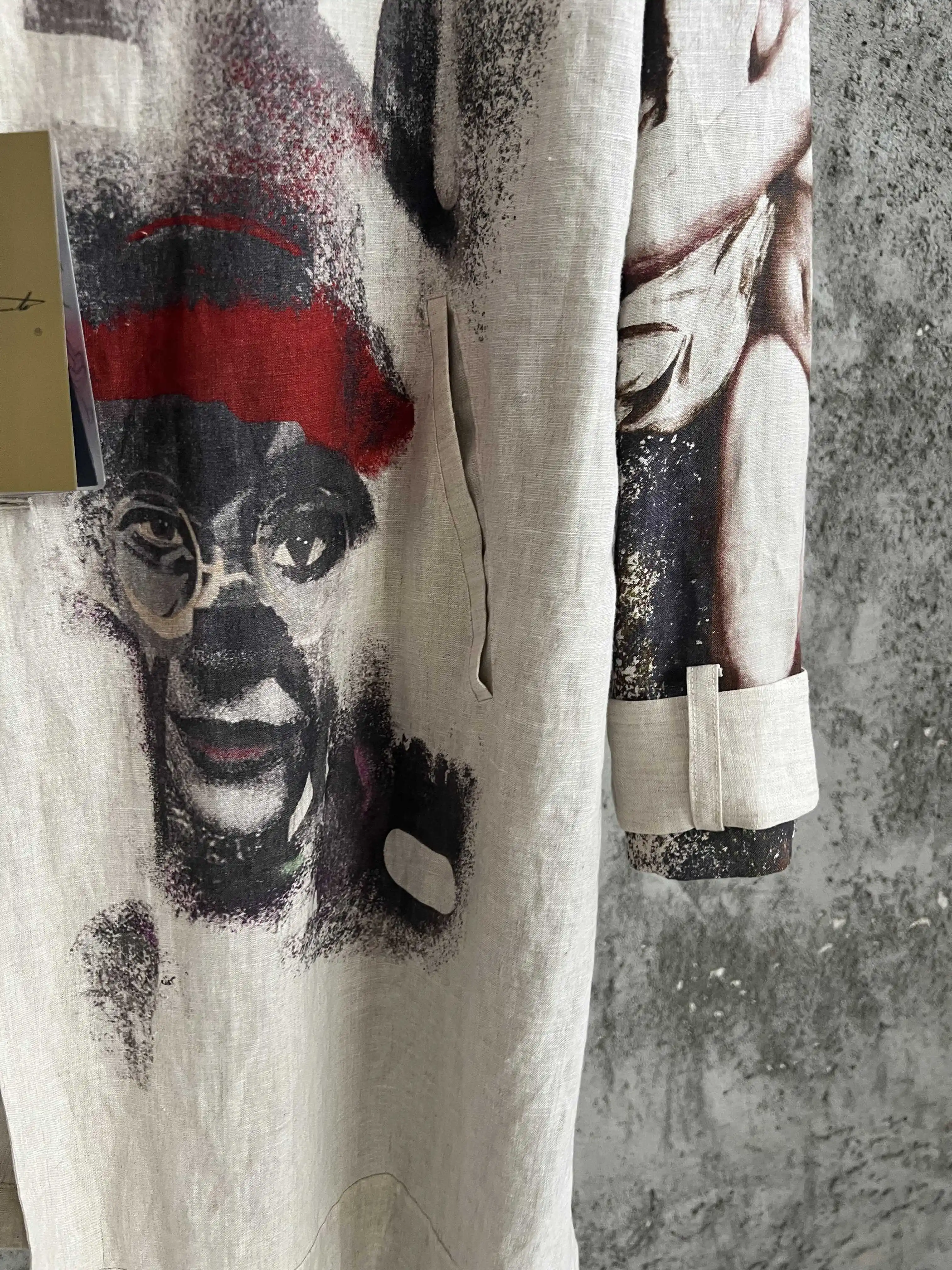 

TOP-YAMAMOTO dark original print pattern asymmetrical swaying jacket exterior