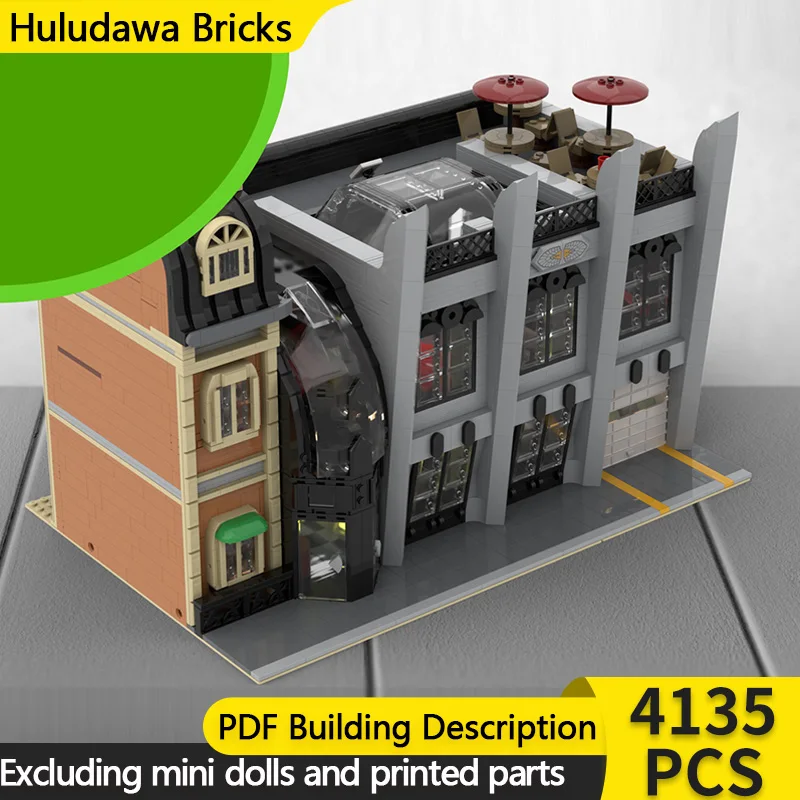 

Модель City Street View MOC, строительный кирпич, музей автоспорта, модульная технология, детские праздничные подарки, сборные игрушки, костюм