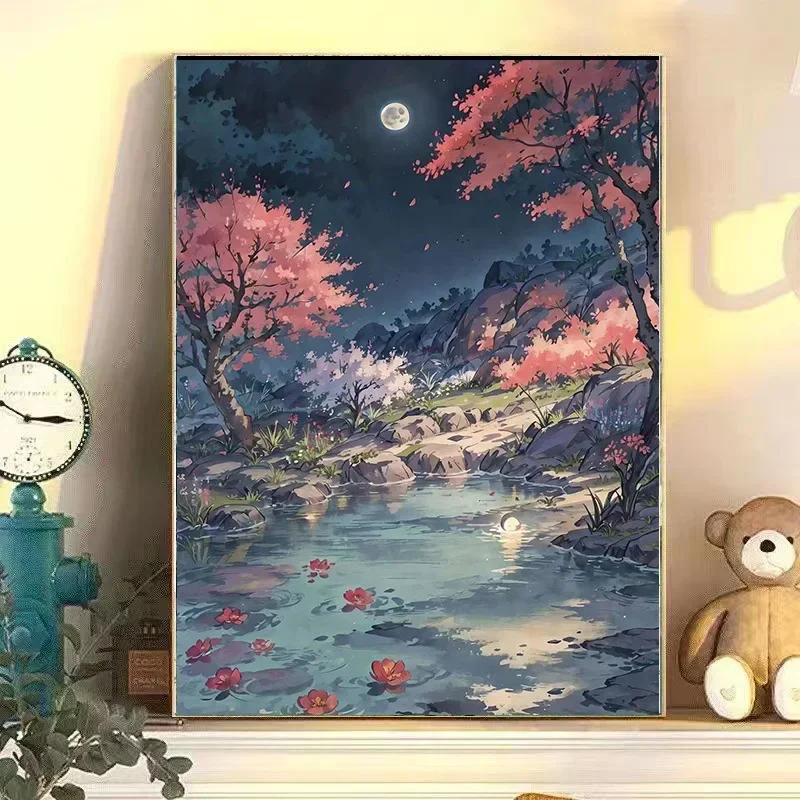 3242019Digital oil painting living room decorative painting sofa background wall hanging painting