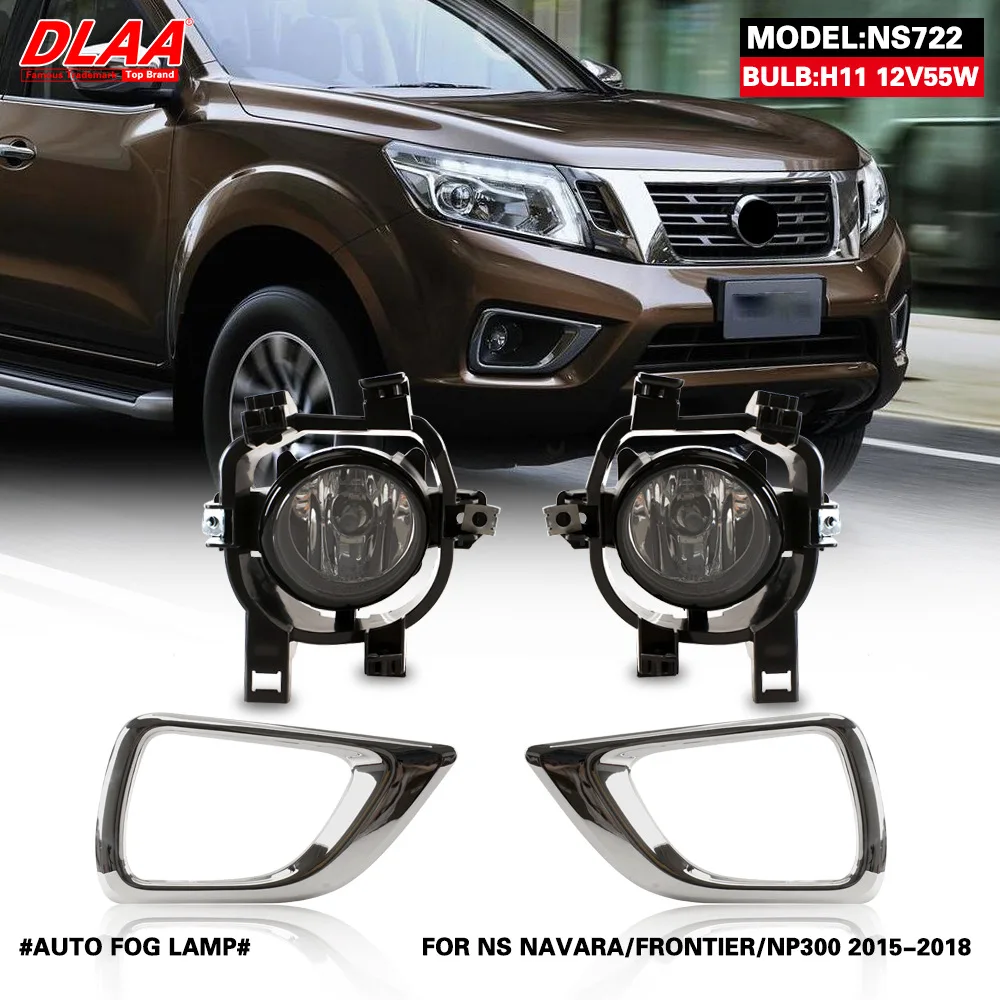 Car Front Bumper Fog Lamps For Nissan Navara Frontier NP300 2015 2016 2017 2018 2019 LED Daytime Running Lights DRL Accessories