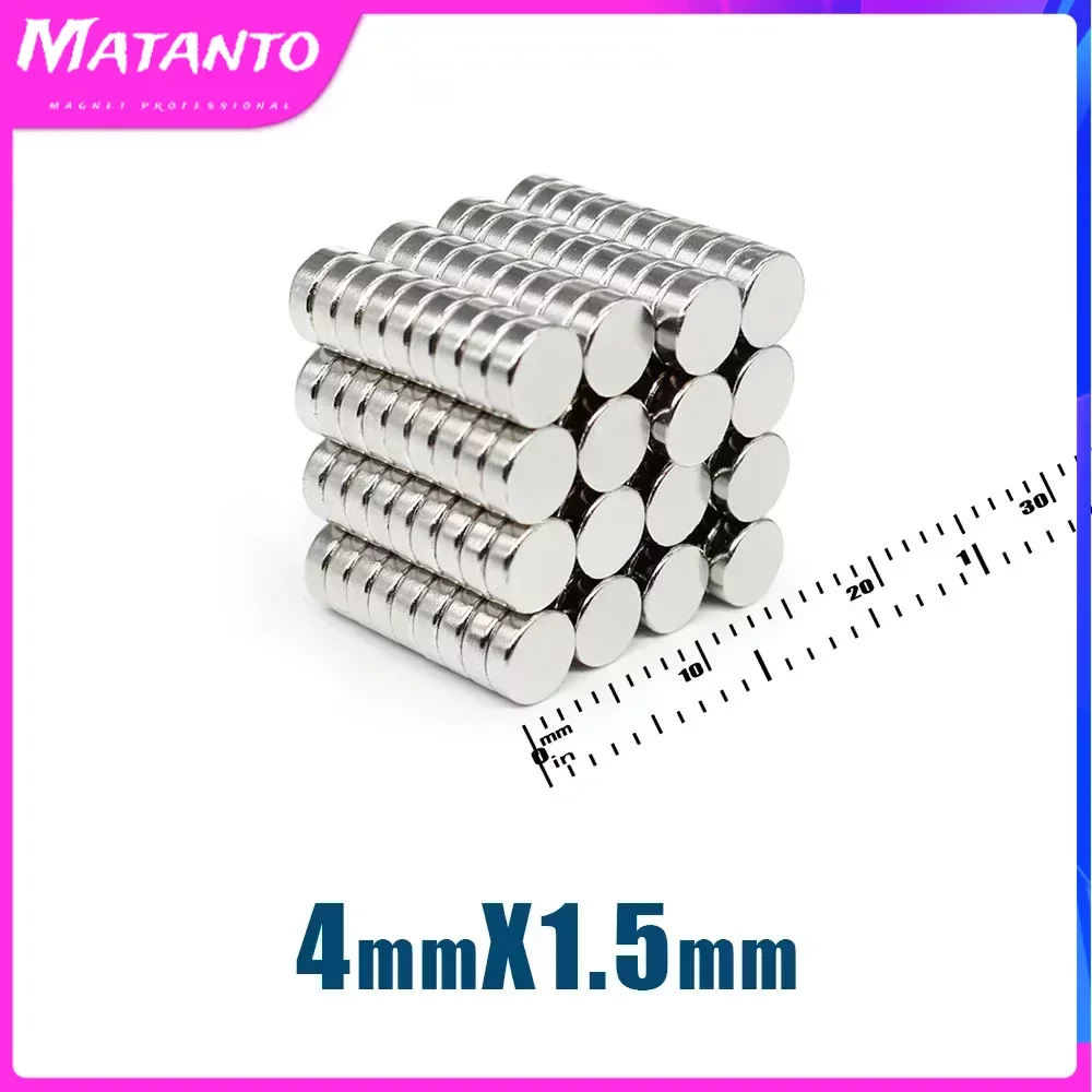 

200/500/1000/2000pcs 4x1.5mm Thin Neodymium Strong Magnet Permanent Small Round Magnet Powerful Magnetic Magnets Disc