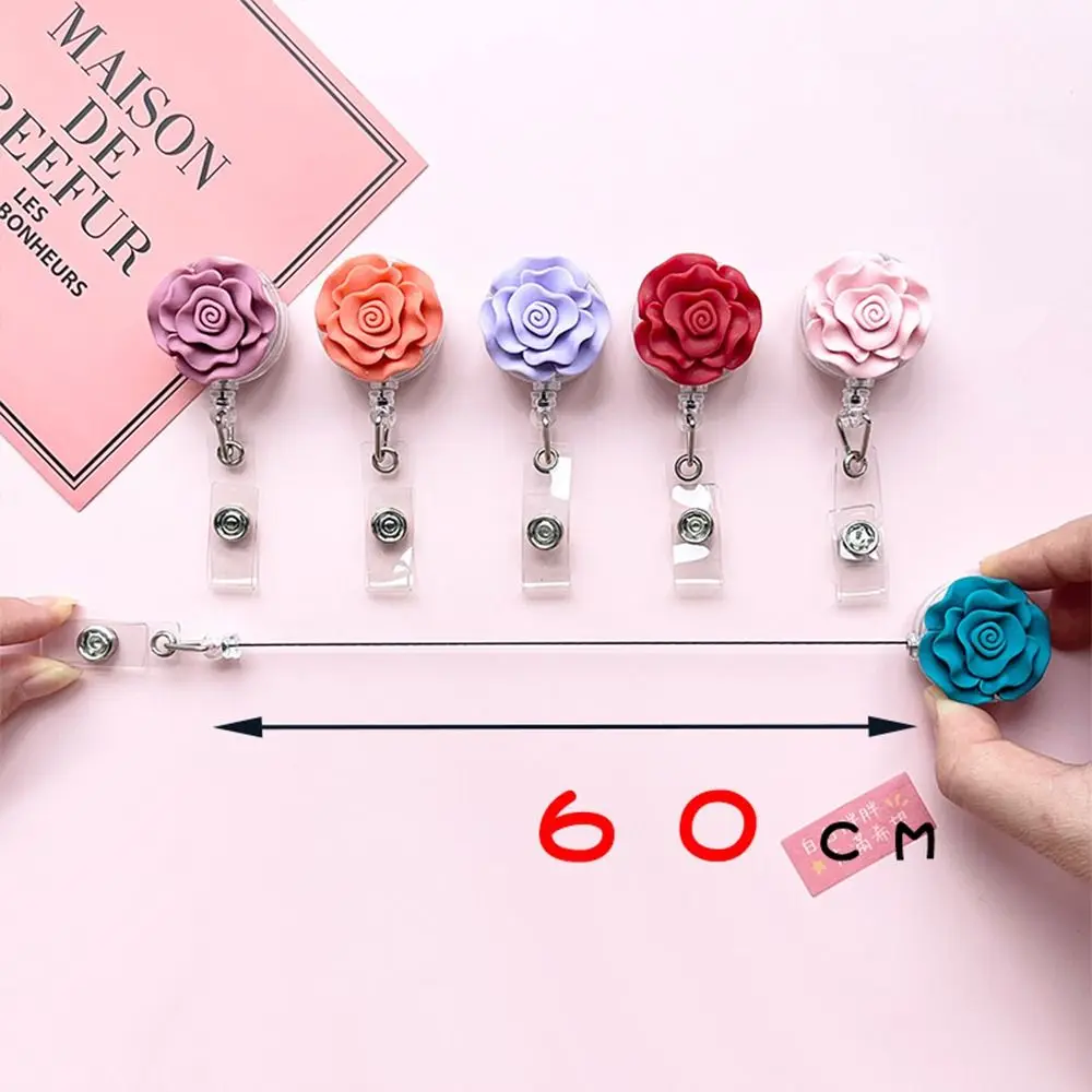 Flower Nurse Hospital Employee Name Tag Badge Reels Lanyard Badge Easy Pull Buckle Reel Clip Chest Pocket Clip Badge Holder image 6