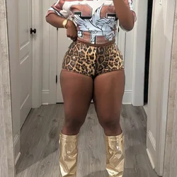 2026 new sexy sequins beads women's leopard print nightclub shorts