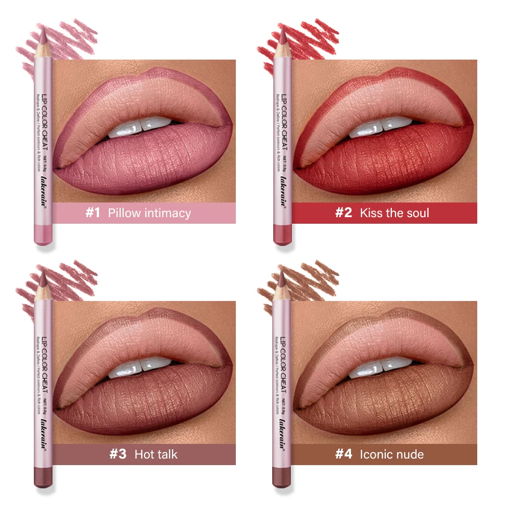 Crayon à lèvres mat imperméable, Contour marron, teinte chaude, imperméable pour les lèvres permanentes, profilateur, rouge à lèvres longue durée