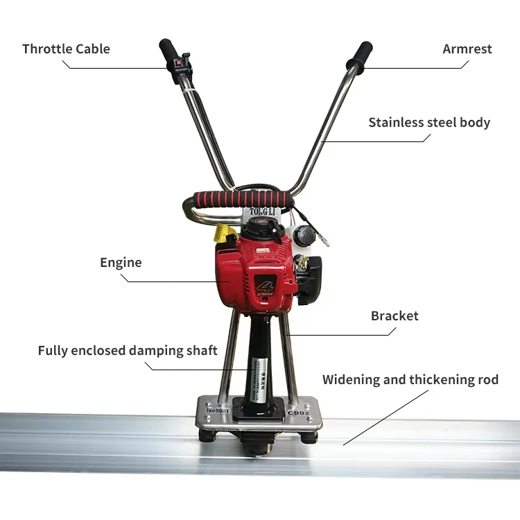 Screed Floor Leveling Machine Fuel Concrete Vibrator Screed Ruler Vibrator Cement Tamping Rod Concrete Leveling Ruler