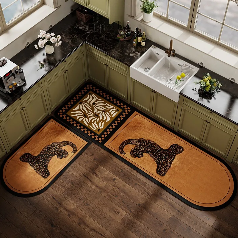 

Carpet for Kitchen Floor Mat Absorbent Non-slip Foot Mats Diatom Mud Absorb Oil Long Carpets Retro Home Decoration Rug 주방 카펫