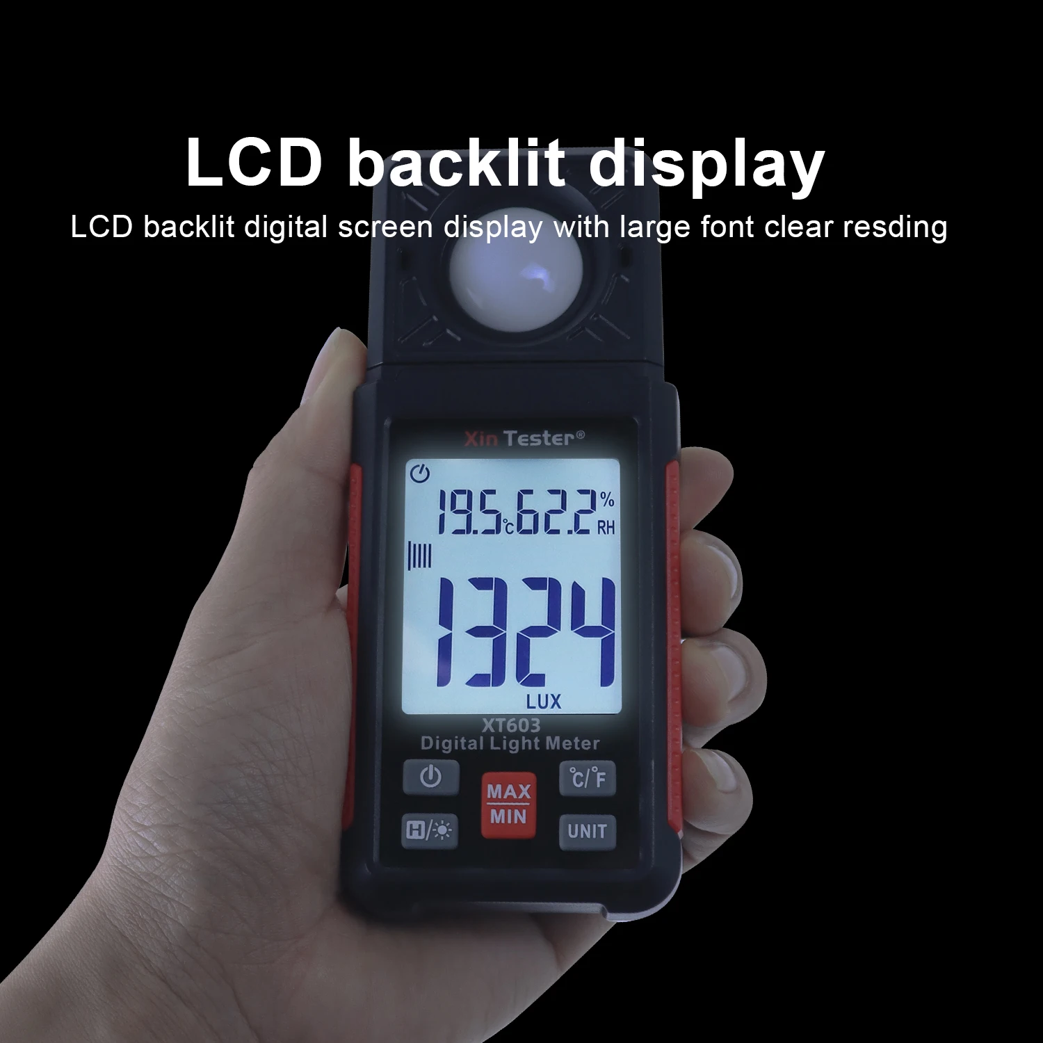 Xin Tester เครื่องวัดแสงลักซ์/เอฟซีเครื่องวัดความสว่าง200,000ดิจิตอลเครื่องมือ Spectrometer พร้อม XT603เครื่องวัดอุณหภูมิความชื้น